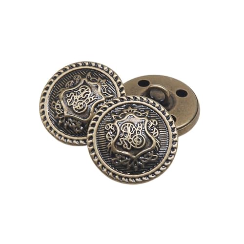 10 Stück/Los, 15/18/20/23/25 mm, Vintage-Kupfer-Metallknöpfe, Kleidungsstück, Übermantel, Nähzubehör, Knöpfe für Kleidung, Handwerk, DIY (Nr. 14, 25 mm) von pipisweet