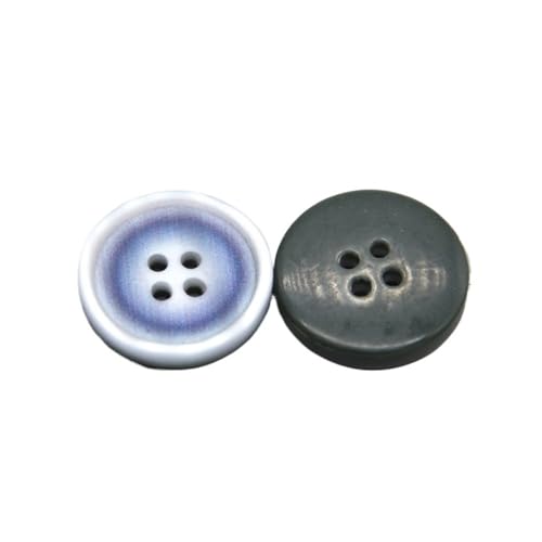 15/18/20/23/25 mm modische blaue runde Harzknöpfe für Kleidung, Herren, Hosen, Mantel, Jacke, DIY, Handwerk, Nähzubehör (weiß-blau, 18 mm, 20 Stück) von pipisweet
