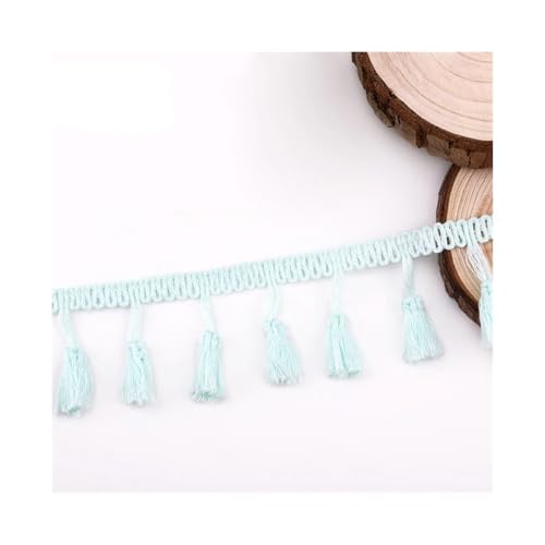 4,5 m DIY Polyester Baumwolle Fransen Spitze Quaste Borte, buntes Band Kleidungsstück Nähen Kleid Zubehör Vorhang dekorativ (Hellgrün) von pipisweet