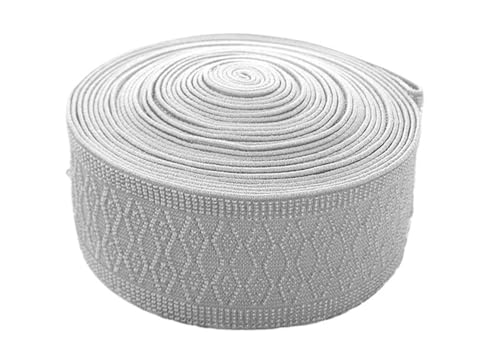 5 cm Hosen-Taille, Baumwolle, elastisches Gummiband, Kleidungszubehör mit doppeltem Argyle-Muster, verdickt (grau) von pipisweet