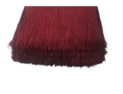 Fransenborte mit kurzen Quasten, 9 cm x 10 m, Spitze für selbstgemachte Vorhänge, Kleider, Nähfarben, Besätze, DIY-Zubehör (08) von pipisweet