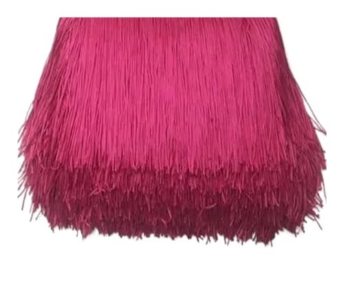 Fransenborte mit kurzen Quasten, 9 cm x 10 m, Spitze für selbstgemachte Vorhänge, Kleider, Nähfarben, Besätze, DIY-Zubehör (14 Rose) von pipisweet