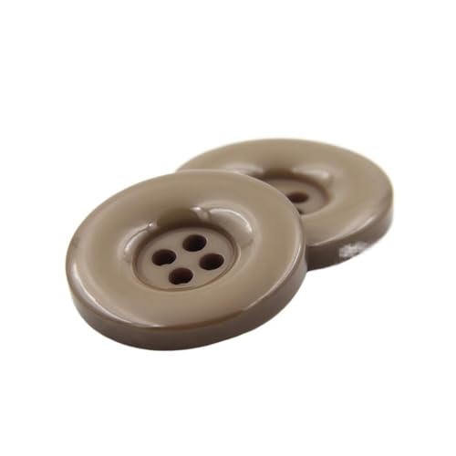 Kunststoffknöpfe, rund, 15 mm, 18 mm, 20 mm, 23 mm, 25 mm, 28 mm, 30 mm, 34 mm, 38 mm, 4 Löcher, Schwarz / Weiß, für Nähen, Scrapbooking, DIY (17 Hellbraun, 30 mm, 11 Stück) von pipisweet