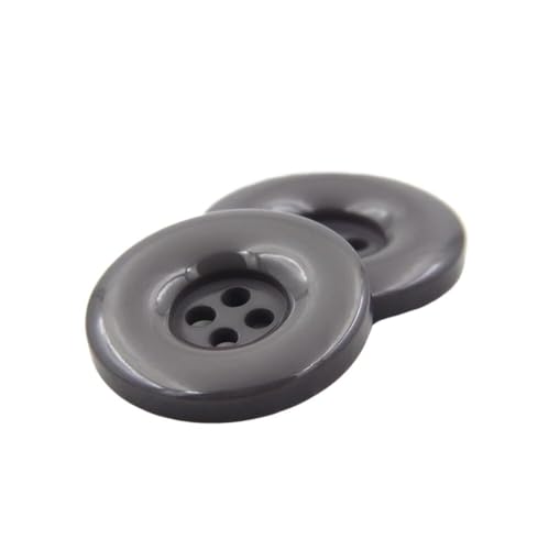 Kunststoffknöpfe, rund, 15 mm, 18 mm, 20 mm, 23 mm, 25 mm, 28 mm, 30 mm, 34 mm, 38 mm, 4 Löcher, Schwarz / Weiß, für Nähen, Scrapbooking, DIY (19 Grau, 28 mm, 14 Stück) von pipisweet
