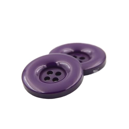Kunststoffknöpfe, rund, 15 mm, 18 mm, 20 mm, 23 mm, 25 mm, 28 mm, 30 mm, 34 mm, 38 mm, 4 Löcher, Schwarz / Weiß, für Nähen, Scrapbooking, Heimwerken (07 Dunkelviolett, 34 mm, 8 Stück) von pipisweet