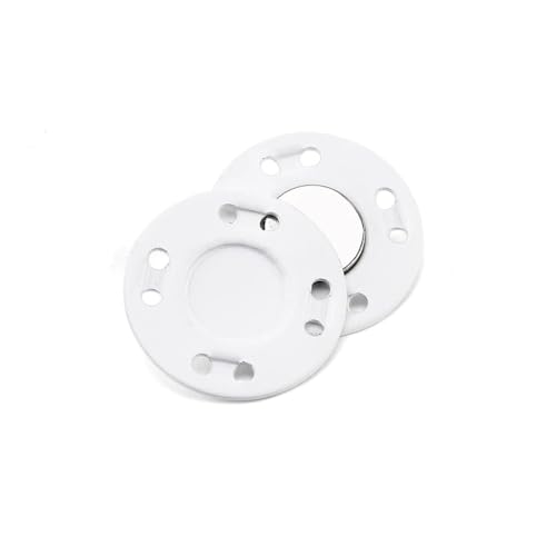 Metallknöpfe zum Nähen, Magnetstein, bunt, automatisch, magnetische Druckknöpfe, unsichtbar, Koffer, Tasche, Mantel, Schnalle, DIY Handwerk (Nr. 14, Weiß, 12 mm, 5 Paar) von pipisweet