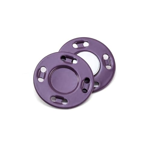 Metallknöpfe zum Nähen, Magnetstein, bunt, automatisch, magnetische Druckknöpfe, unsichtbar, für Koffer, Tasche, Mantel, Schnalle, Heimwerken, Handwerk (Nr. 08, Violett, 21 mm, 5 Paar) von pipisweet