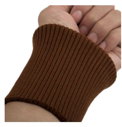 pipisweet Dehnbares Strick-Rippbündchen, Besatz von Kleidung, Jacke, Mantel, Baumwolle, dehnbar, dicke Bündchen, 1 Paar, 9 cm Breite, Kaffeebraun von pipisweet