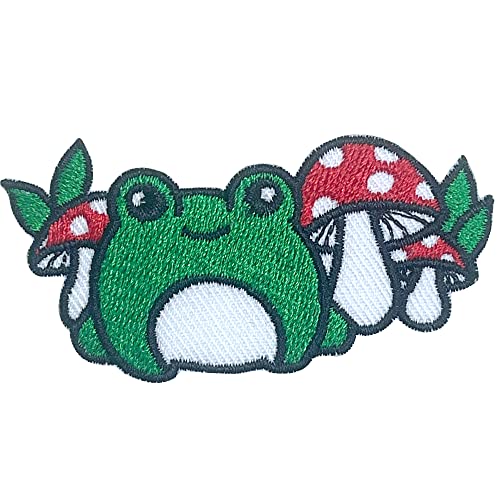 pipomama Niedlicher Frosch mit Pilz zum Aufbügeln für Kleidung, bestickter Aufnäher, Aufnäher, Emblem, DIY Handwerk pipomama Niedlicher Frosch mit Pilz zum Aufbügeln für Kleidung, bestickter Aufnäher, Aufnäher, Emblem, DIY Handwerk von pipomama
