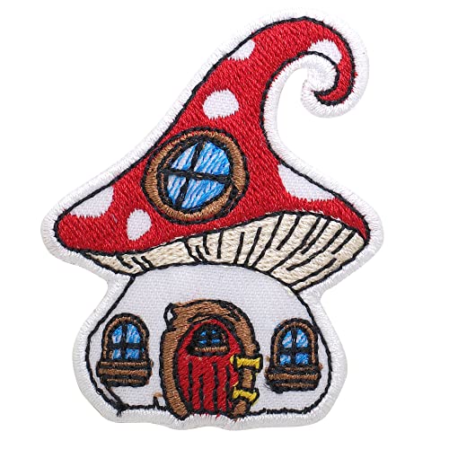 pipomama Pilzhaus-Aufnäher, Bügelbilder, Bügel Patches zum Aufbügeln für Kleidung, bestickt, Applikation, Abzeichen, zum Aufnähen, Emblem, DIY-Handwerk, bestickte Applikationen pipomama Pilzhaus-Aufnäher, Bügelbilder, Bügel Patches zum Aufbügeln für Kleidung, bestickt, Applikation, Abzeichen, zum Aufnähen, Emblem, DIY-Handwerk, bestickte Applikationen von pipomama