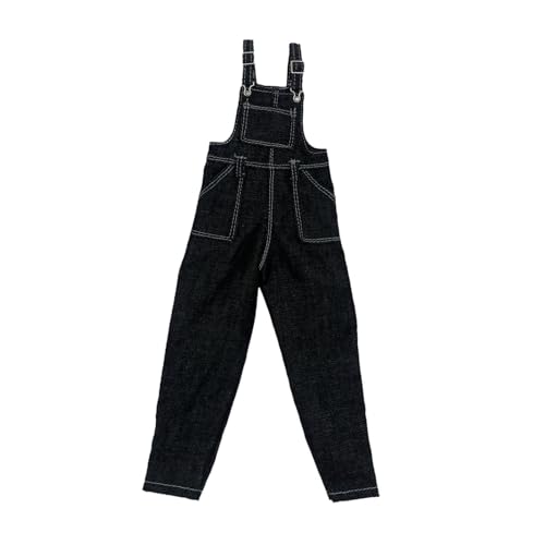 1/6 Maßstab weibliche Figur Denim Overalls Actionfigur Kleidung Zubehör für 30,5 cm Puppen - Schwarz von pistro