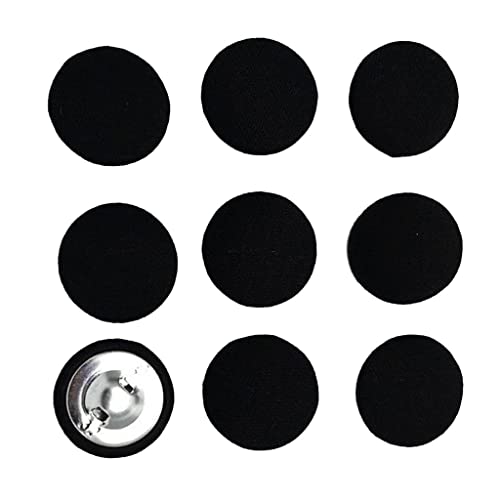 10 Stück Ösen Knöpfe Stoff bezogen, 20mm Durchmesser, schwarze Stoffknöpfe für Nähen, Basteln, Kleidung und Dekoration von pistro