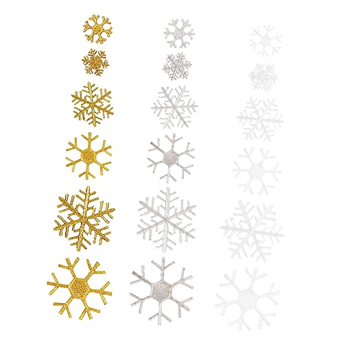 18 Stück Winter-Schneeflocken-Applikationen für Weihnachtsbastel- und DIY-Projekte, verschiedene Farben von pistro