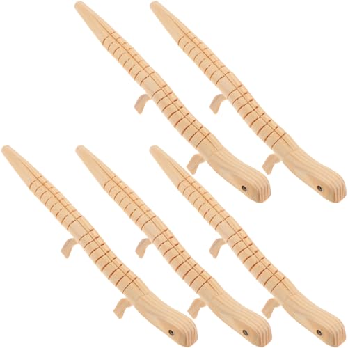 5 Stück unlackiertes Holzspielzeug für Eidechsen, DIY, Malerei, blanko, Wackeleidechse, Schlange Tiermodell, Handwerk, Reptilienfigur, Ornament von pistro