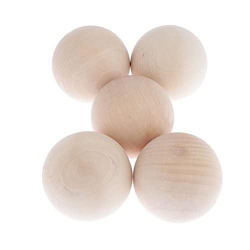 5 Stücke Natürliche Holzkugeln Perlen Buche Hartholzkugeln 60mm für Basteln, Handarbeit, DIY Holzperlen Dekoration- 5 * 60mm von pistro