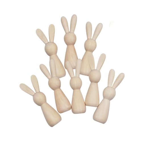 8 Holz-Puppen Häschen Figuren für DIY Handwerk Ostern Dekor Kuchen Topper 8 Holz-Puppen Häschen Figuren für DIY Handwerk Ostern Dekor Kuchen Topper von pistro