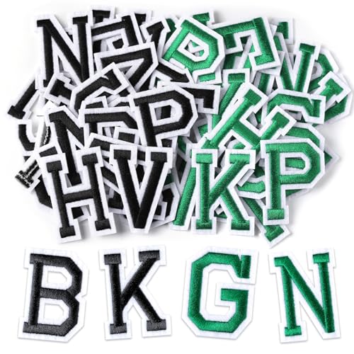 Buchstaben zum Aufbügeln, 52 Stück Alphabet bestickte Aufnäher zum Selbermachen von Kleidung, Dekorieren von T-Shirts, Jeans, Jacken, Taschen und mehr Buchstaben zum Aufbügeln, 52 Stück Alphabet bestickte Aufnäher zum Selbermachen von Kleidung, Dekorieren von T-Shirts, Jeans, Jacken, Taschen und mehr von pistro