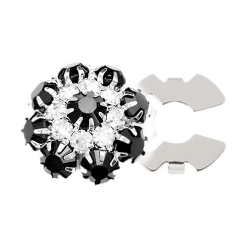 Dekorative Strass-Knopfabdeckung, Party, Alltag, Blumen-Design für Taschen, Hüte, Kleider, 2,1 x 3 cm, Silber/Schwarz Dekorative Strass-Knopfabdeckung, Party, Alltag, Blumen-Design für Taschen, Hüte, Kleider, 2,1 x 3 cm, Silber/Schwarz von pistro