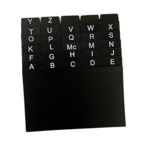 Karteikarten-Trennblätter von A bis Z, 12,7 x 7,6 cm, schwarz, PP-Organizer für Schule, Büro, Bibliothek, 30 Stück von pistro