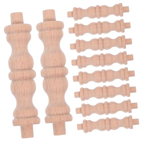 Kleine Holzsäulen-Schnitzornamente für Weinaufbewahrungsschrank, elegante Dekoration für Wohnzimmer und Küche, Khaki, dekorative Akzente aus Holz, 10 Stück Kleine Holzsäulen-Schnitzornamente für Weinaufbewahrungsschrank, elegante Dekoration für Wohnzimmer und Küche, Khaki, dekorative Akzente aus Holz, 10 Stück von pistro