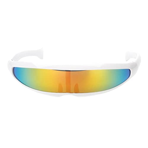 Kreative futuristische Krieger-Spielzeugbrille, weißer Rahmen, bunte Linsen, Party-Augenzubehör, Foto-Requisiten, Festival-Kostüm Kreative futuristische Krieger-Spielzeugbrille, weißer Rahmen, bunte Linsen, Party-Augenzubehör, Foto-Requisiten, Festival-Kostüm von pistro