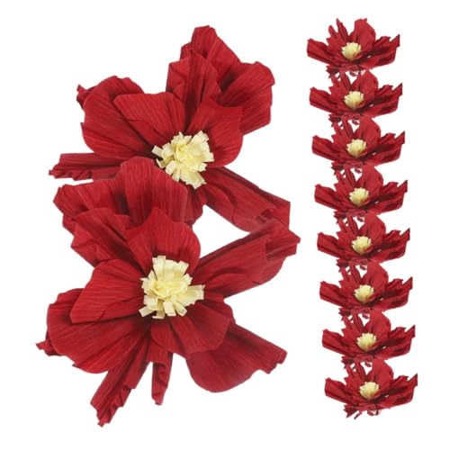 Krepppapier-Blumen-Hintergrunddekorationen – wiederverwendbare Blumengirlanden für Hochzeiten, Duschen und Heimdekoration – lebendige rote ästhetische Atmosphäre, 10 Stück Krepppapier-Blumen-Hintergrunddekorationen – wiederverwendbare Blumengirlanden für Hochzeiten, Duschen und Heimdekoration – lebendige rote ästhetische Atmosphäre, 10 Stück von pistro