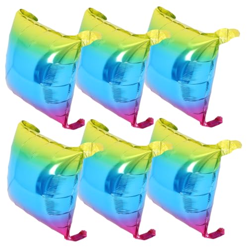 Quadratische Aluminiumballons mit Farbverlauf, 6 Stück Folienballons für Geburtstagsfeiern und Veranstaltungen, vielseitig und stilvoll Quadratische Aluminiumballons mit Farbverlauf, 6 Stück Folienballons für Geburtstagsfeiern und Veranstaltungen, vielseitig und stilvoll von pistro
