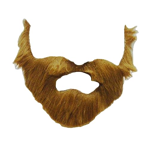 Realistischer falscher Bart-Kostüm-Zubehör für Erwachsene, brauner langer Flanell-Schnurrbart für Halloween, Maskerade und Cosplay von pistro