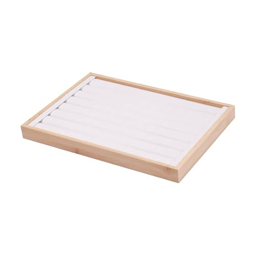 Schmucktablett Organizer – Holz-Ring-Ohrring-Präsentations-Halter für Kommode, Schrank, 35 x 24 x 3 cm, Weiß Schmucktablett Organizer – Holz-Ring-Ohrring-Präsentations-Halter für Kommode, Schrank, 35 x 24 x 3 cm, Weiß von pistro