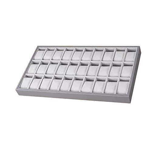 Schmucktablett für Armbanduhren, Armreifen, Holz, PU-Leder, Organizer für Kommode, Geschäft, Display, 30 Fächer Schmucktablett für Armbanduhren, Armreifen, Holz, PU-Leder, Organizer für Kommode, Geschäft, Display, 30 Fächer von pistro