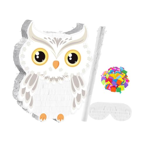 Schneeeule Pinata Set mit Stab, Augen und Konfetti für Partyspiele und Geburtstagsfeiern Schneeeule Pinata Set mit Stab, Augen und Konfetti für Partyspiele und Geburtstagsfeiern von pistro