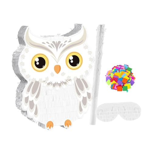 Schneeeule Pinata-Set mit Stab und Augenbinde für Geburtstagsparty, Spiele, Waldthemen-Dekorationen, 29 x 7 x 37 cm Schneeeule Pinata-Set mit Stab und Augenbinde für Geburtstagsparty, Spiele, Waldthemen-Dekorationen, 29 x 7 x 37 cm von pistro