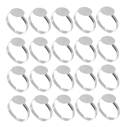Verstellbarer, blanker Ring mit rundem Pad für Schmuckherstellung, Bastelzubehör Verstellbarer, blanker Ring mit rundem Pad für Schmuckherstellung, Bastelzubehör von pistro