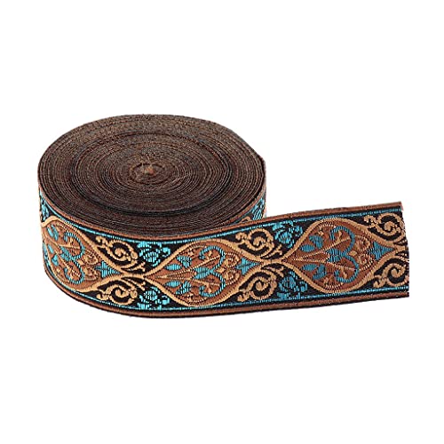 pistro Blaues Jacquard-Band, 5 m, Polyester-Brokat, Nähapplikationen für Bastelarbeiten, Kleidung und Heimdekoration pistro Blaues Jacquard-Band, 5 m, Polyester-Brokat, Nähapplikationen für Bastelarbeiten, Kleidung und Heimdekoration von pistro