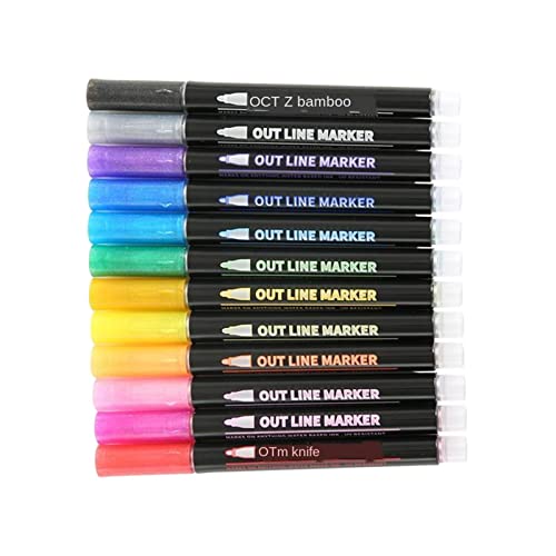 pistro Metallic-Marker, 12 Farben, selbstumrandet, Permanentmarker, Bastelmarker, für pistro Metallic-Marker, 12 Farben, selbstumrandet, Permanentmarker, Bastelmarker, für von pistro