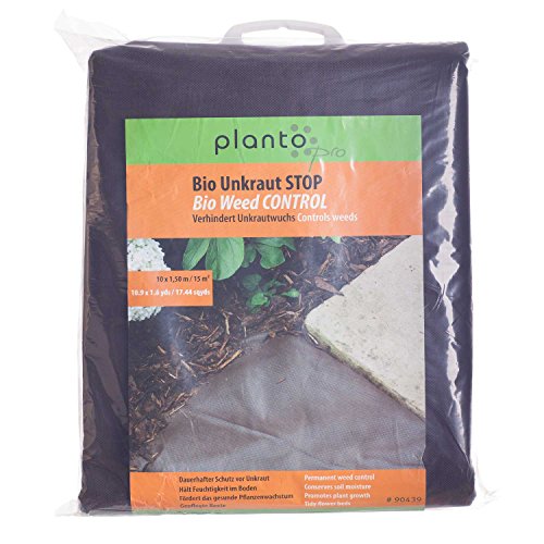 planto "PRO" BIO UNKRAUT-STOPP Unkrautvlies Mulchvlies Unkrautfolie Premium Gartenvlies extrem reißfest, wasserdurchlässig hohe UV-Stabilisierung extra starkes umweltfreundliches Vlies (1er Pack) von planto