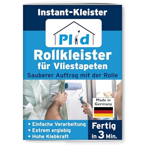 PLID® Rollkleister für Vliestapeten - Tapetenkleister in 3 min fertig - einfache Anwendung - Tapetenkleister für Vliestapeten mit glatter und strukturierter Rückseite - hoher Ergiebigkeit 200 gr. von plid