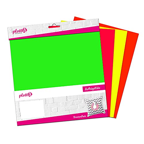 plottiX 101901 Aufbügelfolie, Mehrfarbig, 30 x 30cm von plottiX