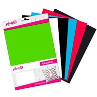 plottiX PremiumFlock Aufbügelfolie farbsortiert Flock-Folie 20,0 x 30,0 cm,  6 St. von plottiX