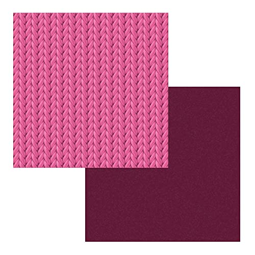 plottiX iXpaper Sets - 20cm x 30cm - Knitted Burgundy von plottiX