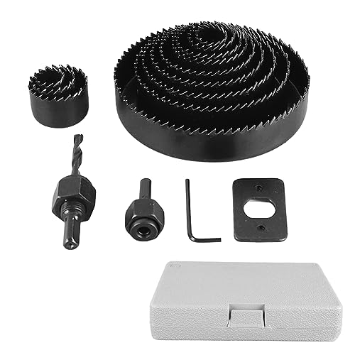16pcs Power Bohrloch Cutter Set Holzbearbeitung Kohlenstoffstahl -Loch -Kit mit Aufbewahrungskoffer für professionelle DIY -Enthusiasten und Tischler lebiges Material Verschiedene von plplaaoo
