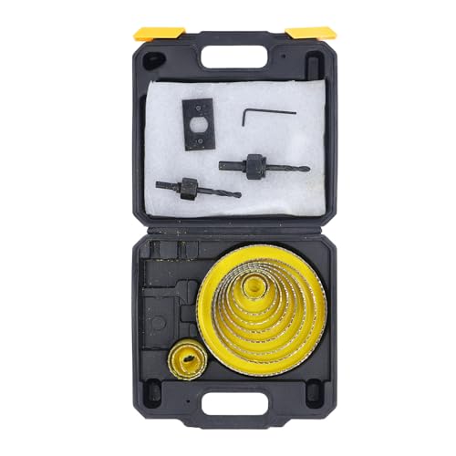 16pcs Set Loch Saw Saw Kit gelb 19‑127 mm Elektriker Lochsäge Kit für PVC -Brett Kunststoff von plplaaoo