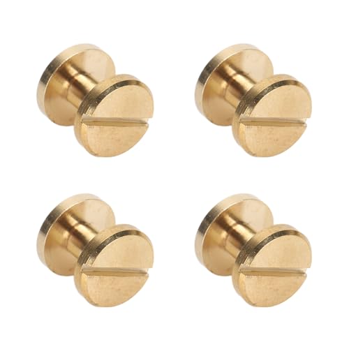 50 Set Messingbindung Nieten rund flacher Kopfschlitzschrauben Nieten für Leder Buchbindende DIY -Handwerksdekorationen Rostbeständiges 10mm Größe (10x5mm / 0,39 x 0,20 Zoll) von plplaaoo
