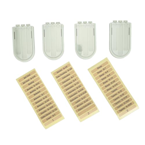 Aufbewahrungsbox für Nähnadeln, Kunststoff, 3 Fächer, tragbarer Organizer für Stricknadeln, Behälter für Zuhause, Reisen, Basteln, 4er-Pack mit Aufklebern (4pcs grün) von plplaaoo