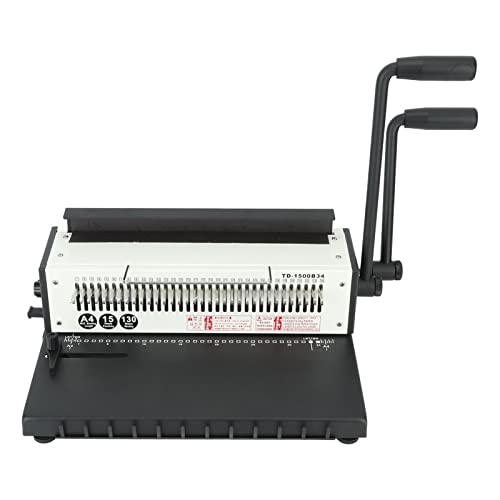 Bindemaschine, Spiralbindemaschine, Locher, 34 Löcher, 3:1-Teilung, Spiralbinder für A4-A5-Letter-Größe, Büro, Schule, Heimgebrauch (Quadratsloch) von plplaaoo