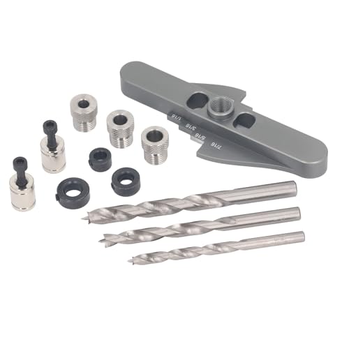 Holzbearbeitung Lokator selbst zentrierender Bohrführer -Werkzeug -Set mit Zollwaagen für geradlinige Löcher Aluminiumlegiermaterial enthält Bohrbuchsen und Schraubenschlüssel Holzbearbeitung Lokator selbst zentrierender Bohrführer -Werkzeug -Set mit Zollwaagen für geradlinige Löcher Aluminiumlegiermaterial enthält Bohrbuchsen und Schraubenschlüssel von plplaaoo