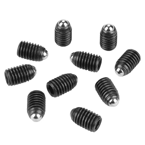 Kugel Kolben Federkolben Stahlkugelköpfer Set Haltbares Kohlenstoffstahlmaterial für mechanische Geräte Klemme Formen automatische Maschinen 10pcs M8 Schraubengewinde -Hex -Sockel (M8*12 ​​(10pcs)) von plplaaoo