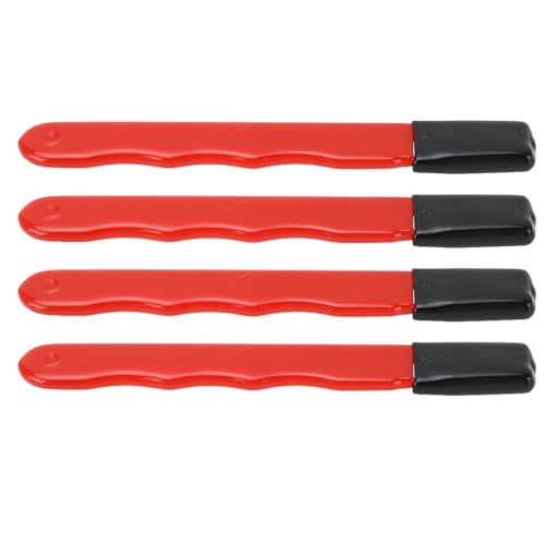 Mini-Gartenwerkzeugschärfer, tragbar, 4-teilig, aus Wolframlegierungsstahl, Schneidschärfer für Gartenscheren, Heckenscheren, Scheren, bequem, sicher, rutschfestes Design (Rot glänzend) von plplaaoo