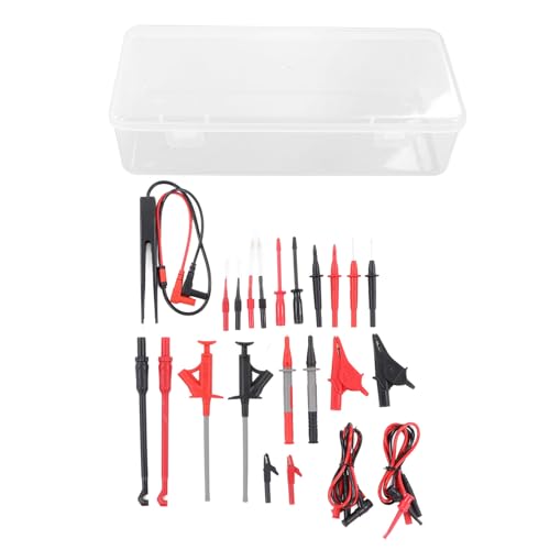 Multimeter-Testkabel-Kit, 25-teilig, langlebige elektrische Silikon-Prüfsonden mit Bananensteckern, Krokodilklemmen und Pinzette für industrielle elektronische Heim- und Multimeter-Testkabel-Kit, 25-teilig, langlebige elektrische Silikon-Prüfsonden mit Bananensteckern, Krokodilklemmen und Pinzette für industrielle elektronische Heim- und von plplaaoo