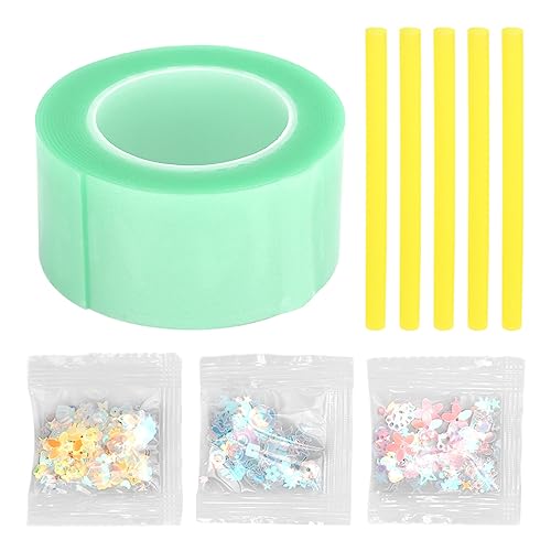 Nano Tape Bubble Kit Elastizität Ballons DIY doppelseitige klare Klebebaublase Bastelkit mit Strohhalmen und dekorativen Füllungen für Kinder Jungen Mädchen Geburtstagsfeiern (Grün) von plplaaoo